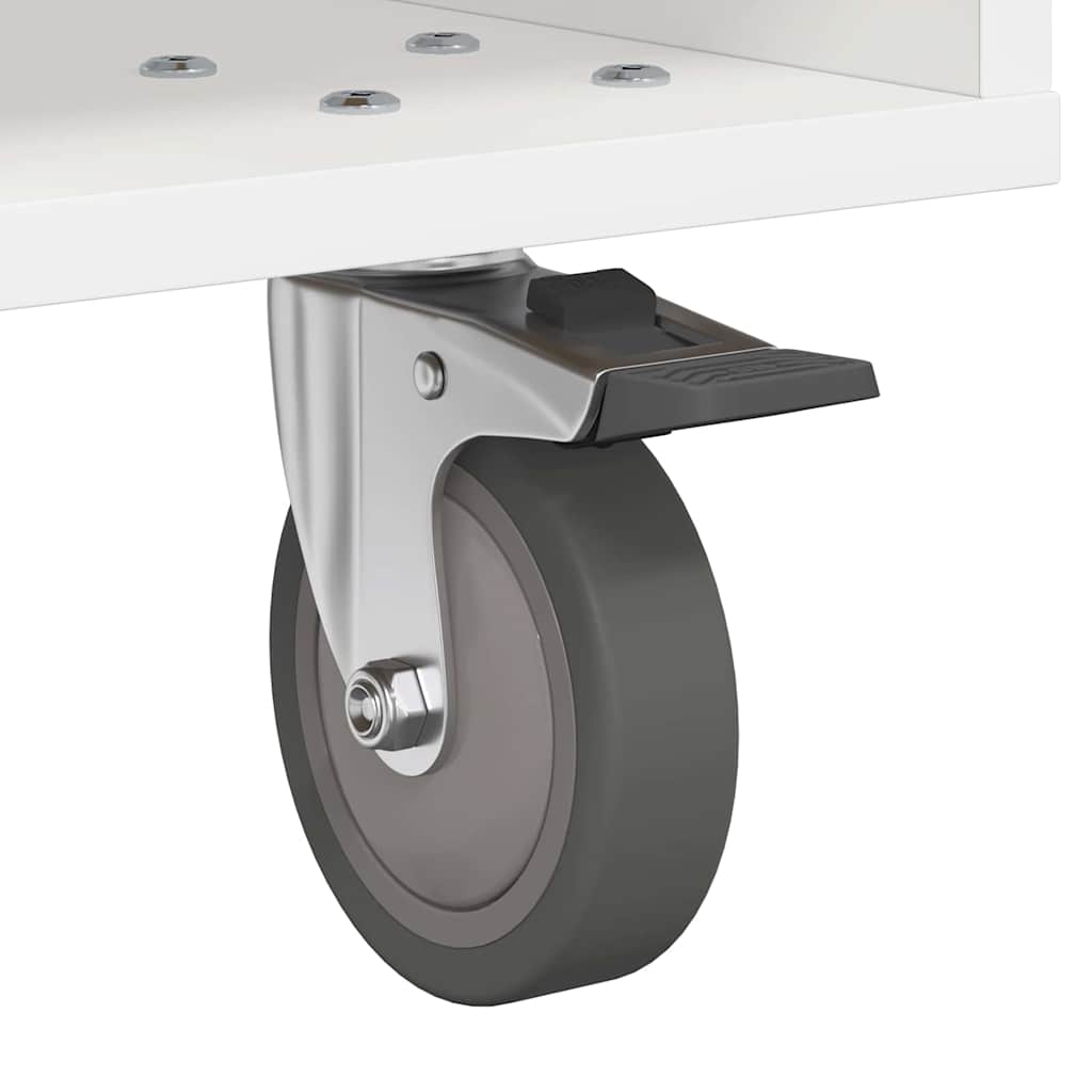 Nočna omarica Bela 40,5 x 40 x 48 cm Konstruiran les - slika 10