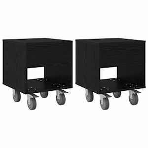 Noční stolek 2 pcs Černý dub 40,5 x 40 x 48 cm kompozitní dřevo - obrázek 2