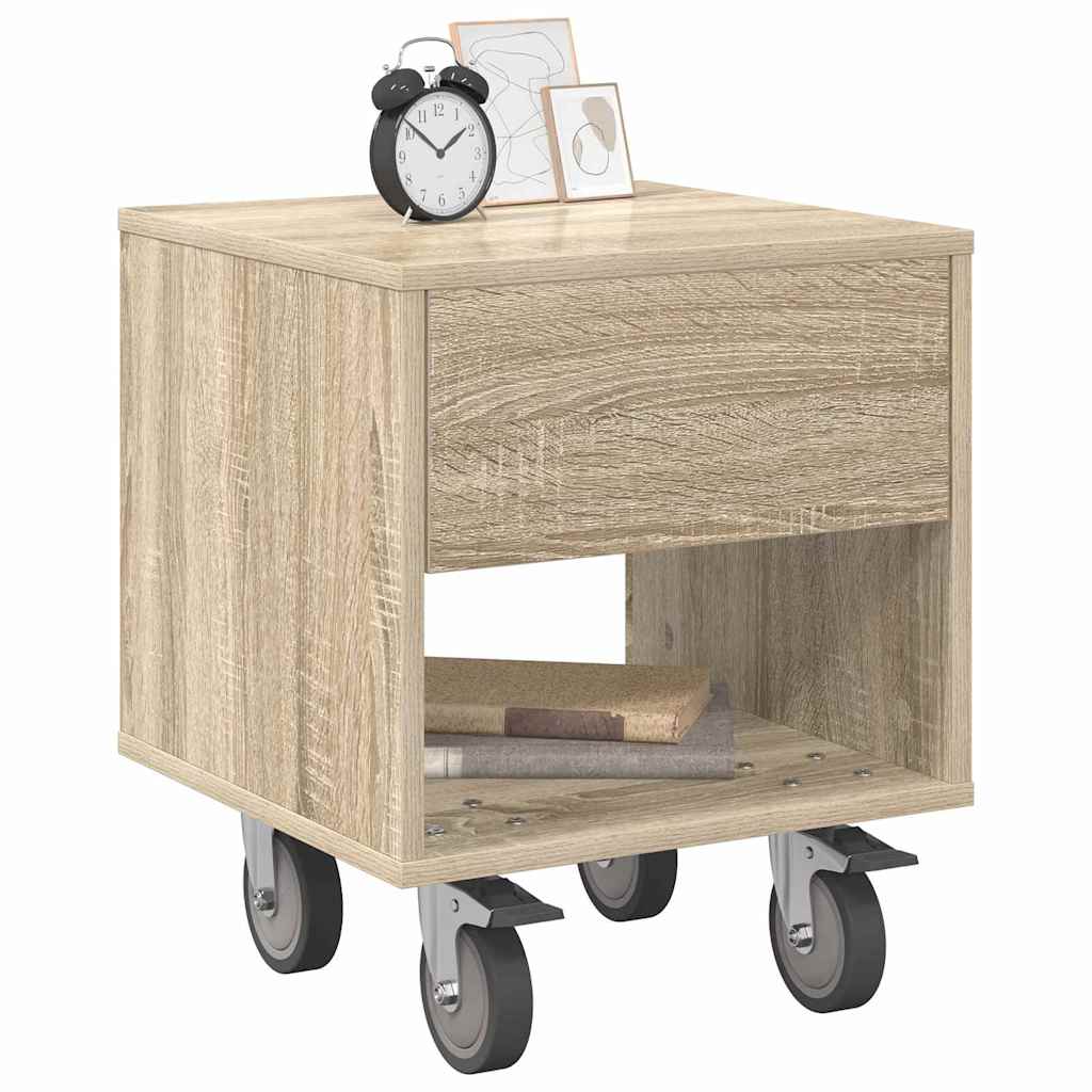 vidaXL Nachtkastje 2 pcs Sonoma Eiken 40,5 x 40 x 48 cm Bewerkt hout