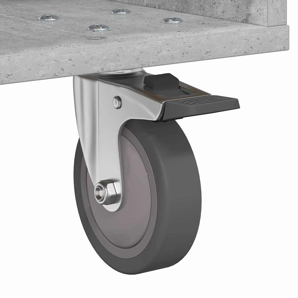 Нощно шкафче Циментено сиво 40,5 x 40 x 48 см Инженерно дърво - Image 10