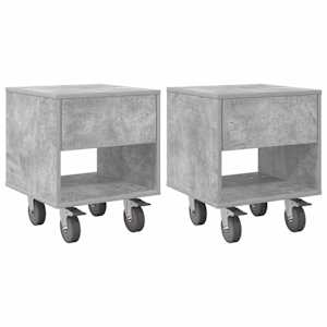 Noční stolek 2 pcs Betonově šedá 40,5 x 40 x 48 cm - obrázek 2