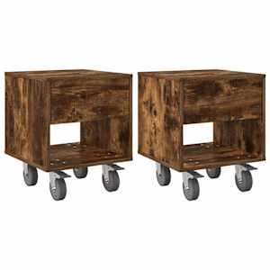Noční stolek 2 pcs Kouřový dub 40,5 x 40 x 48 cm - obrázek 2