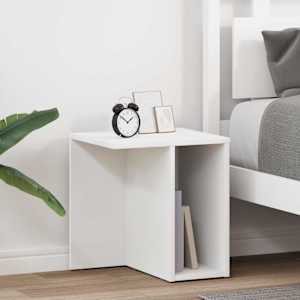 Stranska miza 2 pcs Bela 37 x 32 x 40 cm Konstruiran les