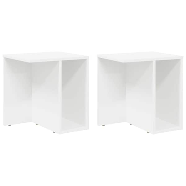 vidaXL Otsalaud 2 tk Valge 37 x 32 x 40 cm Tehispuit