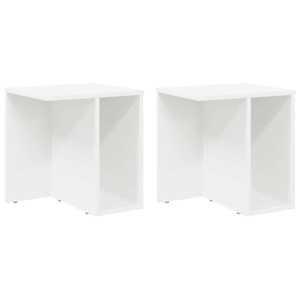 Odkládací stolek 2 pcs Bílá 37 x 32 x 40 cm kompozitní dřevo - obrázek 2