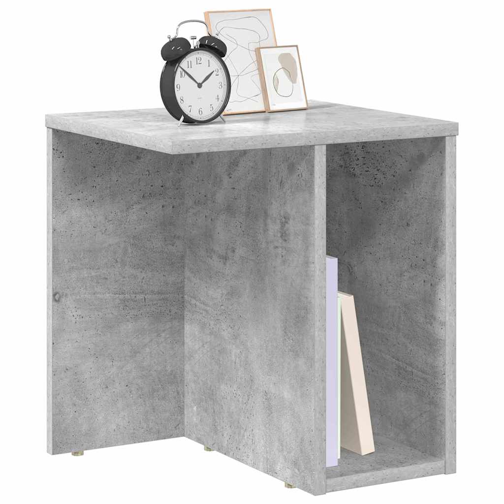 vidaXL Bijzettafel Beton Grijs 37 x 32 x 40 cm Bewerkt hout