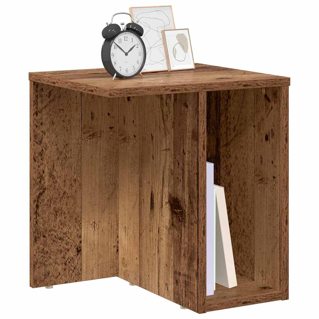 vidaXL Bijzettafel 2 pcs Oudhout 37 x 32 x 40 cm Bewerkt hout
