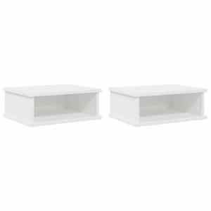 Noční stolek 2 pcs Bílá 40 x 31 x 15 cm kompozitní dřevo - obrázek 2