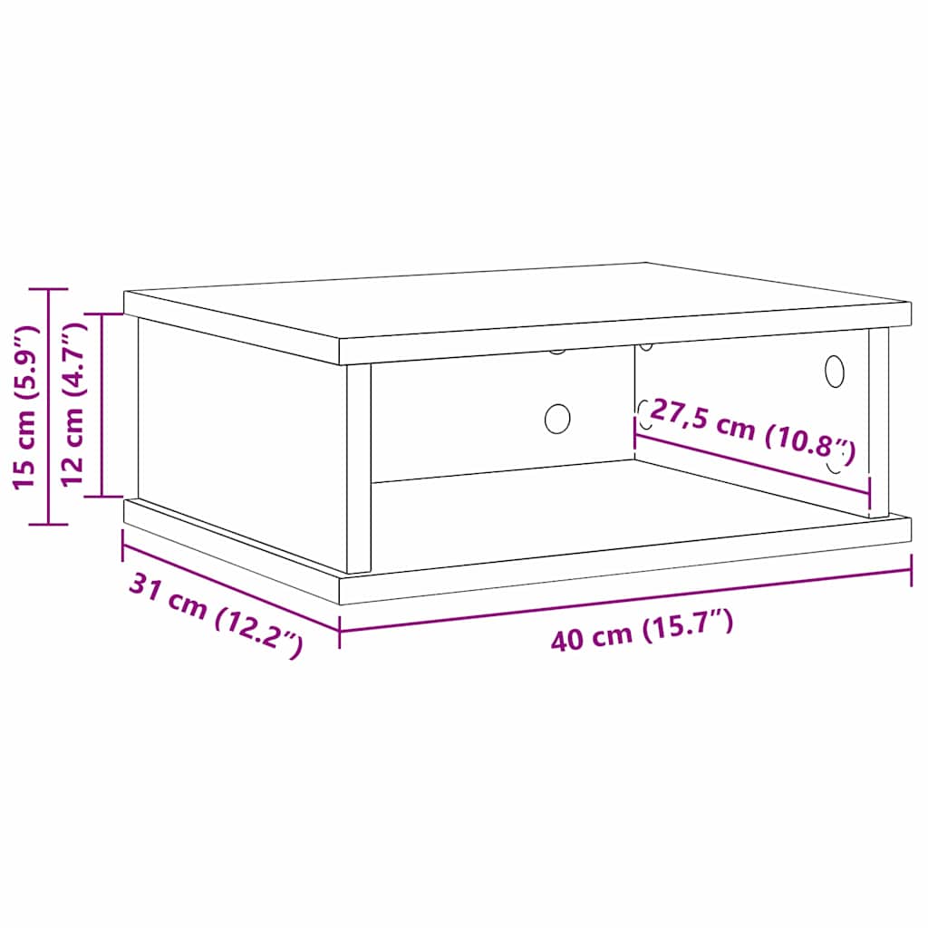 Нощно шкафче Черния дъб 40 x 31 x 15 см Инженерно дърво - Image 11