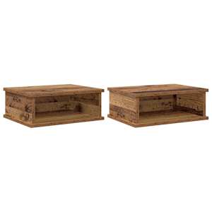 Noční stolek 2 pcs Staré dřevo 40 x 31 x 15 cm kompozitní dřevo - obrázek 2