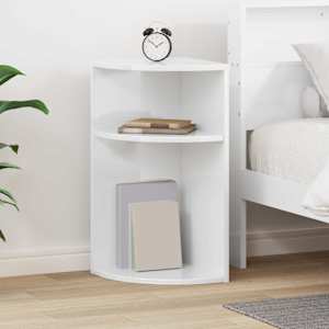 Stranska miza Visok sijaj bela 29,6 x 29,6 x 60 cm