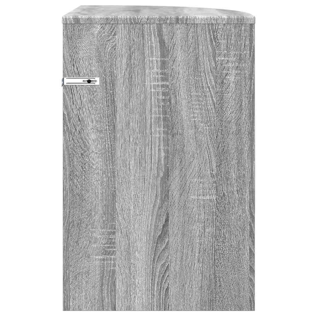 Крайна масичка Сив Сонома 39,7 x 39,7 x 60 см Инженерно дърво - Image 4