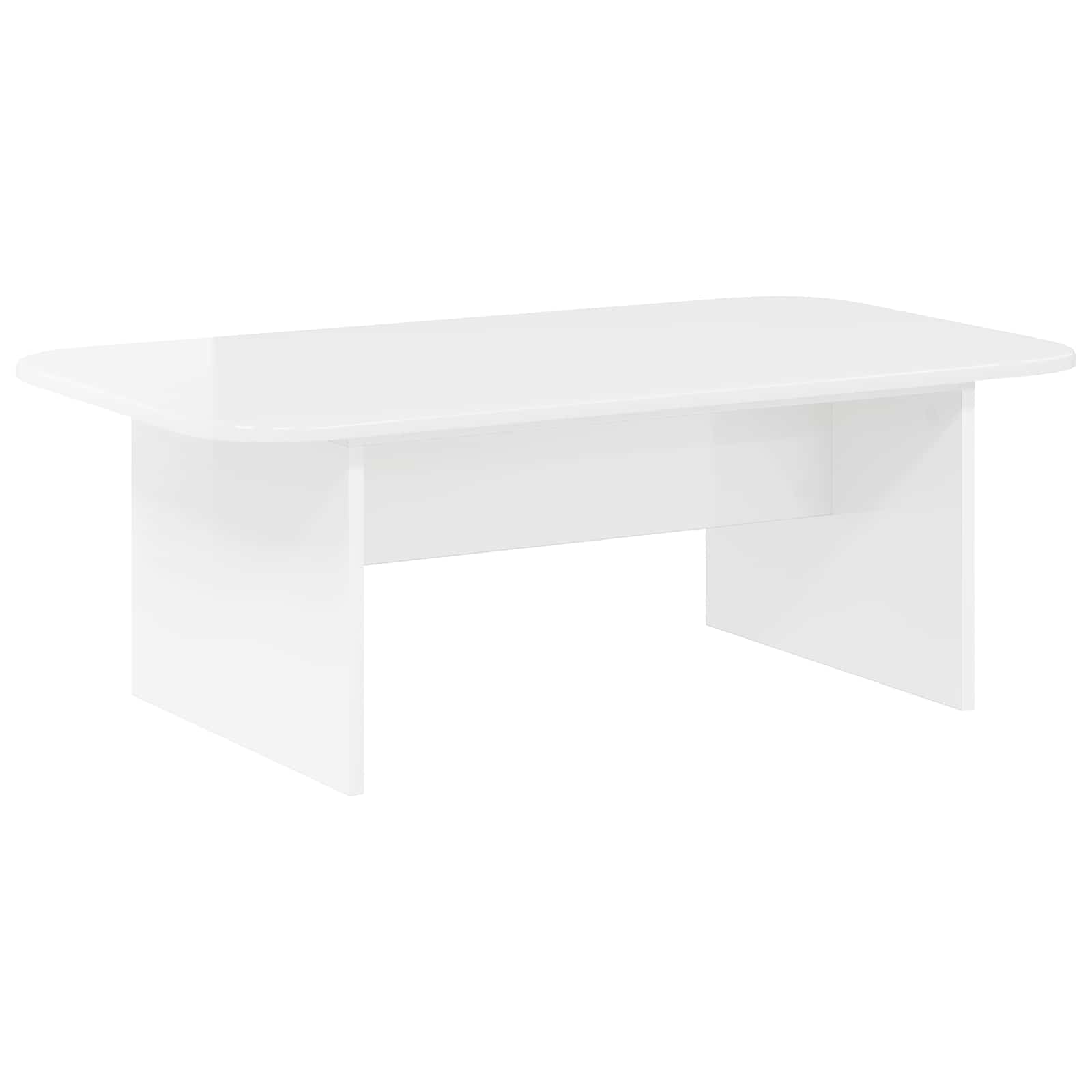 Klubska miza Visok sijaj bela 93 x 53 x 33 cm Konstruiran les - slika 2
