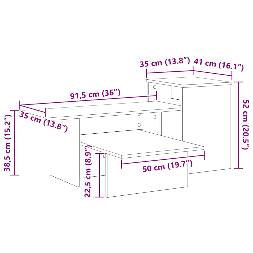 Konzolna miza Star les 91,5 x 35 x 38,5 cm Konstruiran les - slika 11