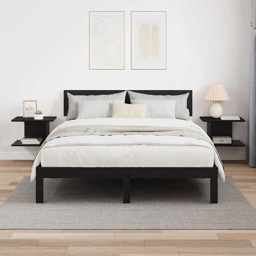 Nočna omarica 2 pcs Črna Orehovina 40 x 30 x 25 cm - slika 4