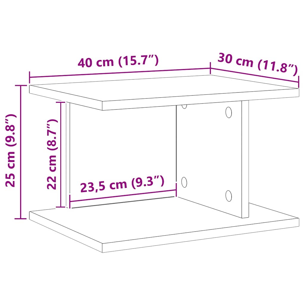 Nočna omarica 2 pcs Črna Orehovina 40 x 30 x 25 cm - slika 13