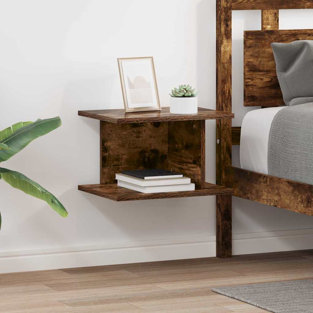 vidaXL Noptieră 2 pcs Stejar fumuriu 40 x 30 x 25 cm Lemn compozit