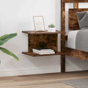Noční stolek 2 pcs Kouřový dub 40 x 30 x 25 cm kompozitní dřevo - obrázek 1
