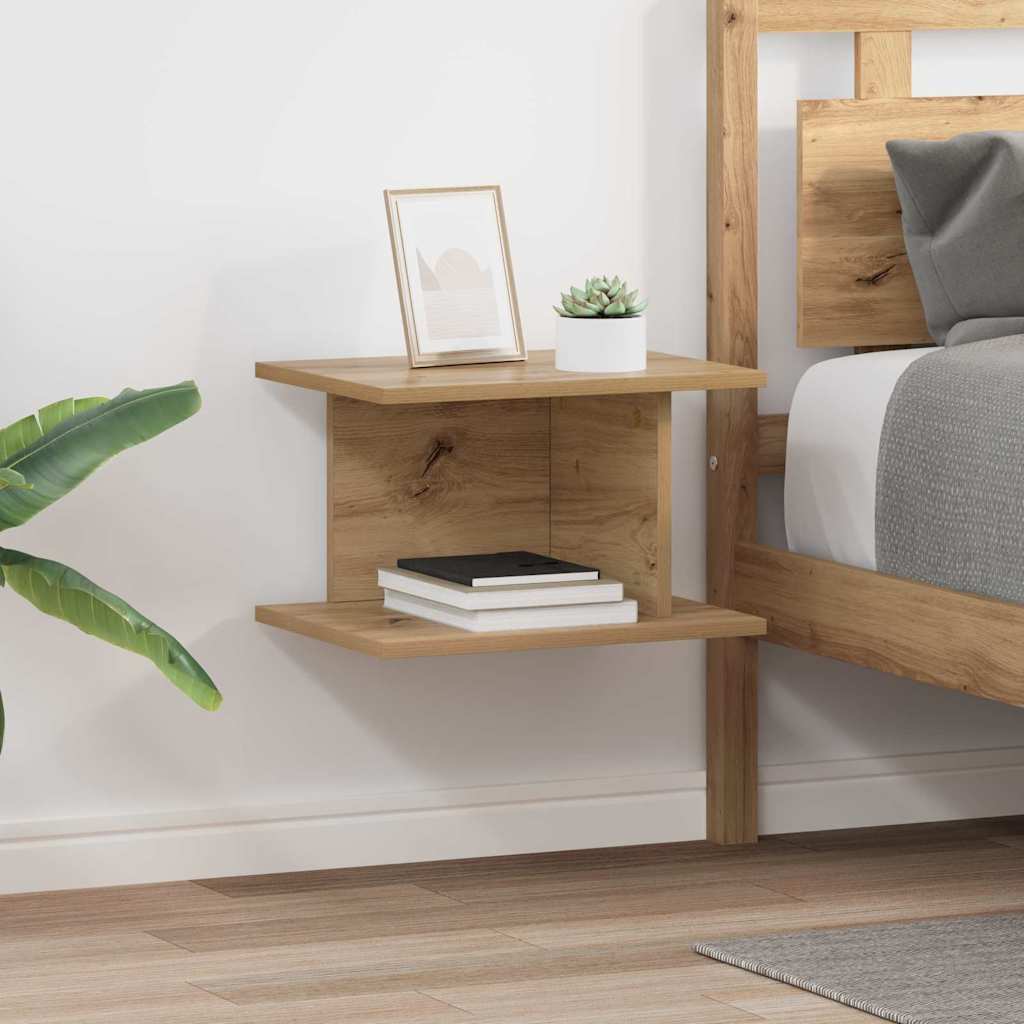 vidaXL Noptieră 2 pcs Stejar Artizanal 40 x 30 x 25 cm Lemn compozit