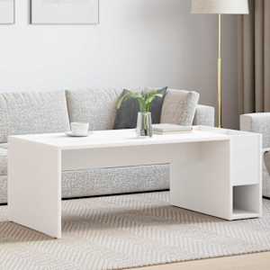 Klubska miza Bela 101,5 x 50 x 37 cm Konstruiran les