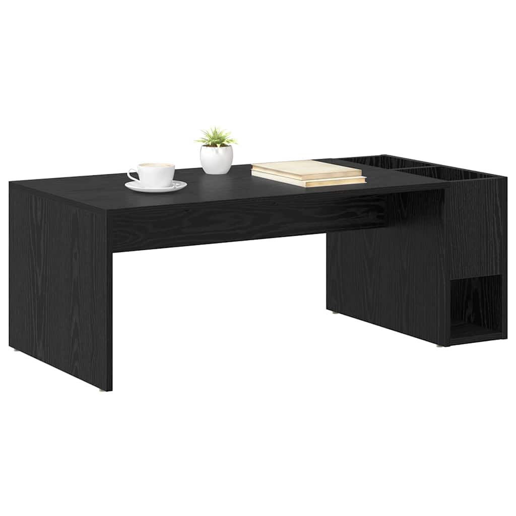 vidaXL Salontafel Zwart Eiken 101,5 x 50 x 37 cm Bewerkt hout