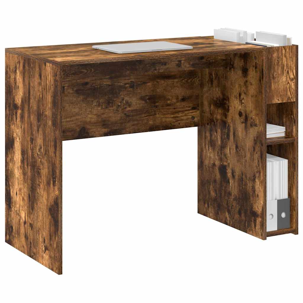 vidaXL Bureau Gerookt eiken 109 x 50 x 78 cm Bewerkt hout