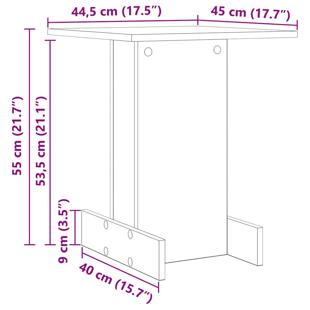 Крайна масичка Сив Сонома 44,5 х 45 х 55 см Инженерно дърво - Image 11