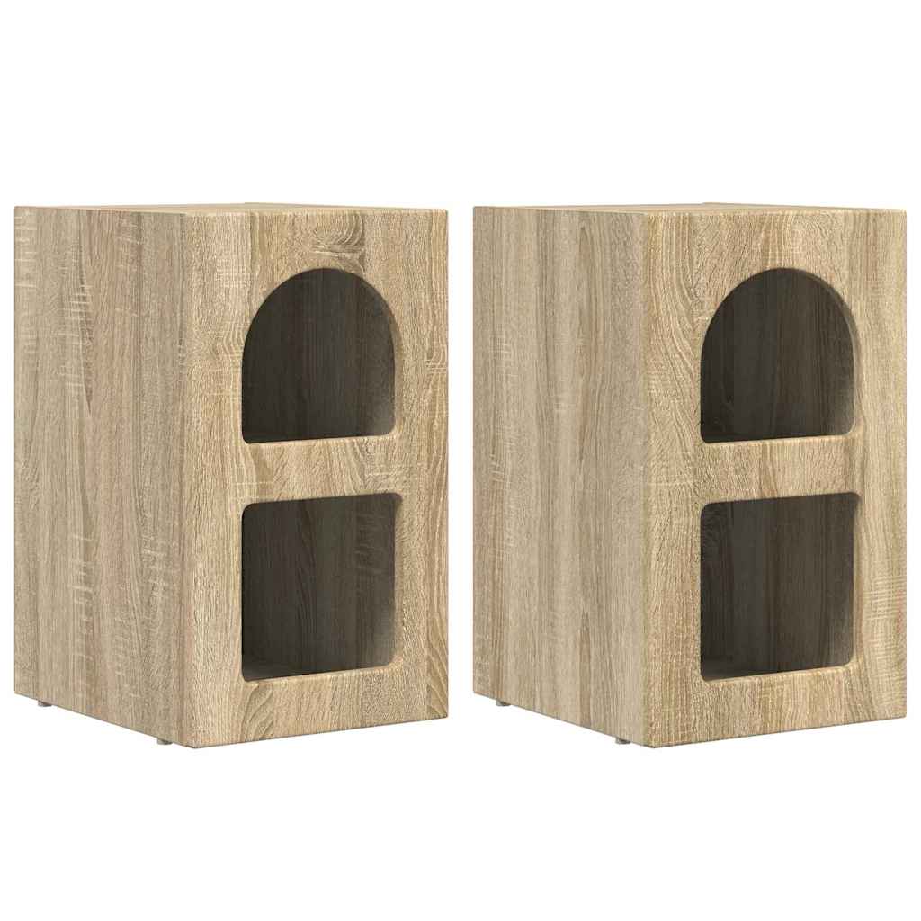 Thumbnail - vidaXL Nachttisch 2 pcs Sonoma-Eiche 29,5 x 35 x 50 cm Holzwerkstoff
