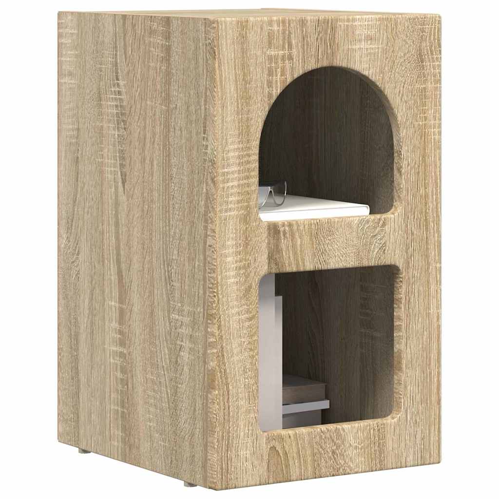 vidaXL Nachtkastje 2 pcs Sonoma Eiken 29,5 x 35 x 50 cm Bewerkt hout