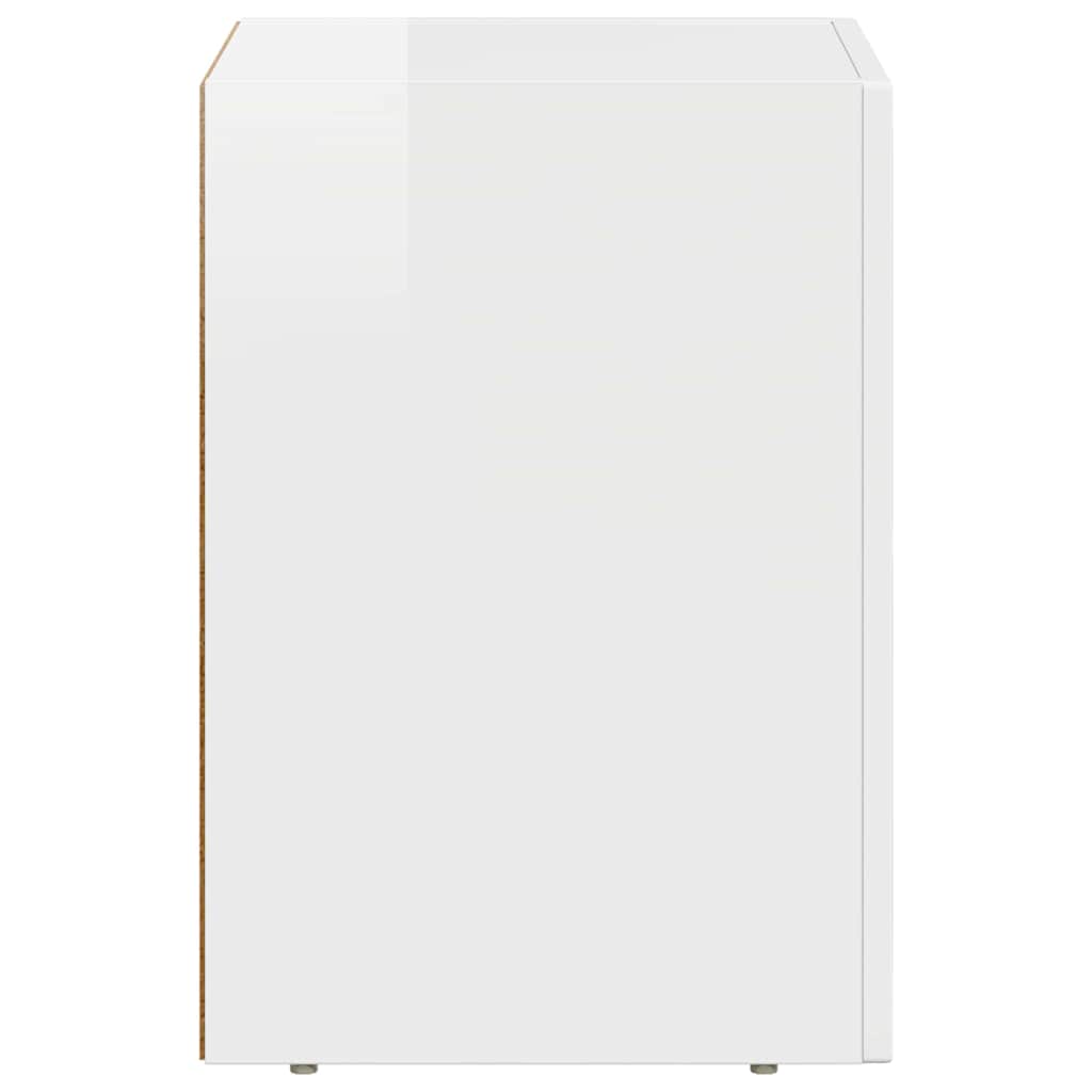 Yöpöytä Korkean kiillon valkoinen 29.5 x 35 x 50 cm - Image 5