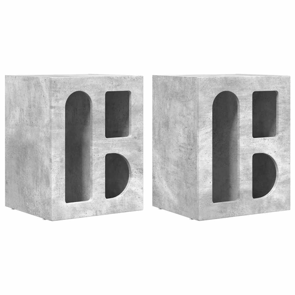 Thumbnail - vidaXL Nachttisch 2 pcs Beton Grau 40 x 35 x 50 cm Holzwerkstoff
