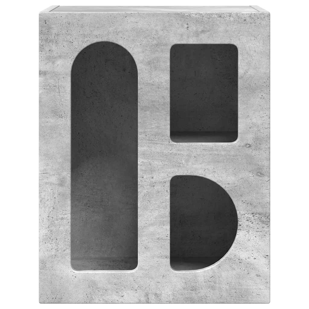 Yöpöytä 2 pcs Betoni Harmaa 40 x 35 x 50 cm Tekninen puu - Image 6