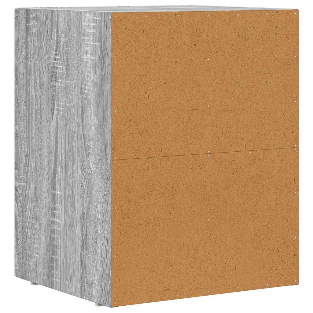 Yöpöytä 2 pcs Harmaa Sonoma 40 x 35 x 50 cm Tekninen puu - Image 8