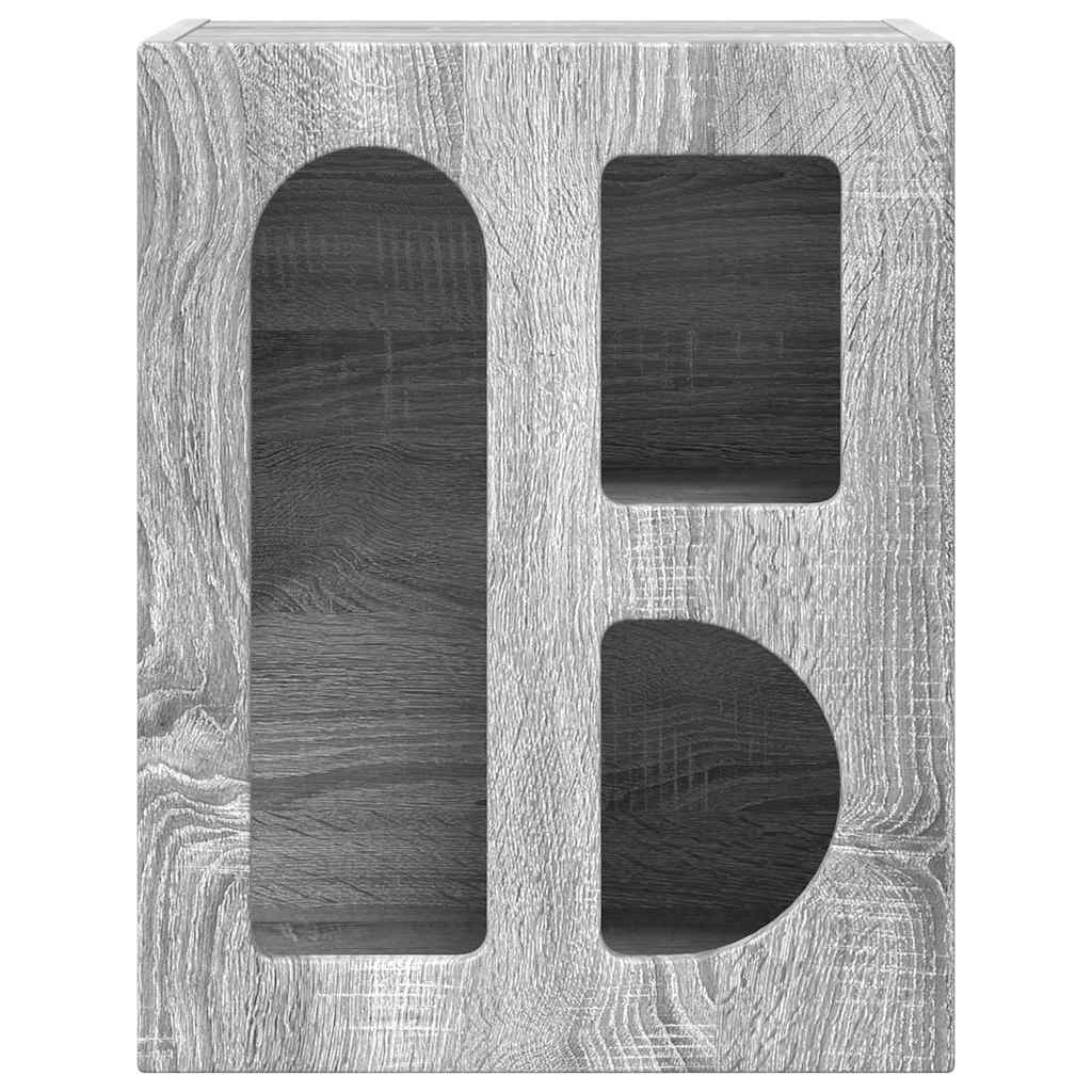 Yöpöytä 2 pcs Harmaa Sonoma 40 x 35 x 50 cm Tekninen puu - Image 6