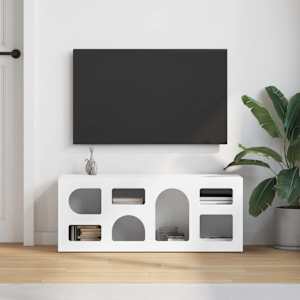 Televizní skříň ELST 100 x 35 x 40 cm Bílá kompozitní dřevo - obrázek 4