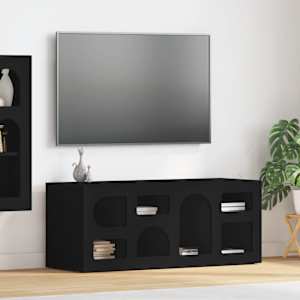 Televizní skříň ELST 100 x 35 x 40 cm Černá kompozitní dřevo - obrázek 1