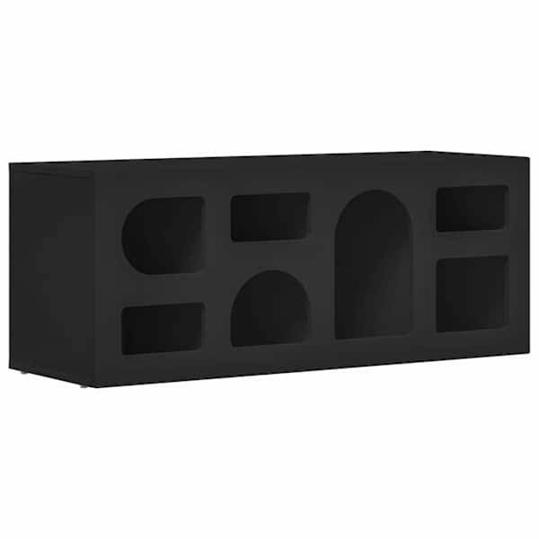 vidaXL Telerikapp ELST 100 x 35 x 40 cm Must Tehispuit
