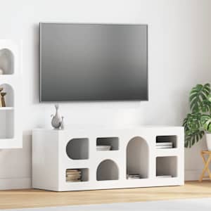 Televizní skříň ELST 100 x 35 x 40 cm Vysoce lesklá bílá - obrázek 1
