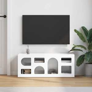 Televizní skříň ELST 100 x 35 x 40 cm Vysoce lesklá bílá - obrázek 4