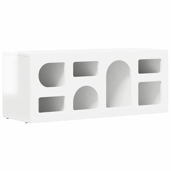 vidaXL Telerikapp ELST 100 x 35 x 40 cm Kergelt l&auml;ikiv valge Tehispuit