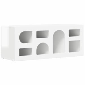 Televizní skříň ELST 100 x 35 x 40 cm Vysoce lesklá bílá - obrázek 2