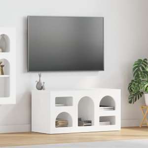 Televizní skříň ELST 80 x 35 x 40 cm Bílá kompozitní dřevo