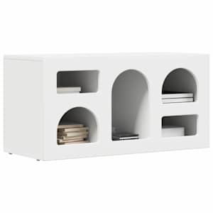 Televizní skříň ELST 80 x 35 x 40 cm Bílá kompozitní dřevo - obrázek 3