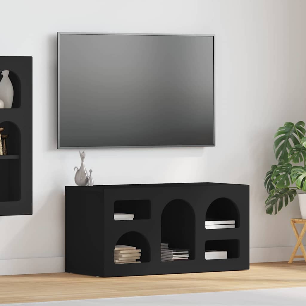 vidaXL TV-Schränk Schwarz 80 x 35 x 40 cm Holzwerkstoff
