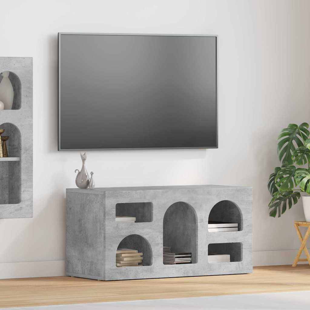 vidaXL Cabinet TV Gri din beton 80 x 35 x 40 cm Lemn compozit