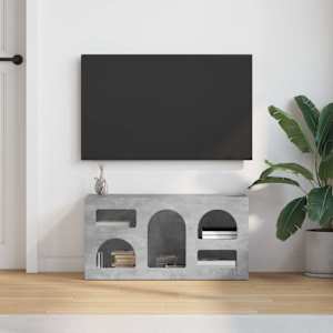 Televizní skříň ELST 80 x 35 x 40 cm Betonově šedá - obrázek 4