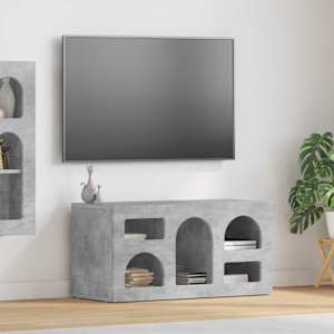 TV omarica Betonsko siva 80 x 35 x 40 cm Konstruiran les