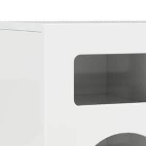 Televizní skříň ELST 80 x 35 x 40 cm Vysoce lesklá bílá - obrázek 8