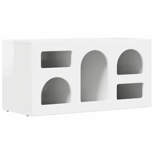 Televizní skříň ELST 80 x 35 x 40 cm Vysoce lesklá bílá - obrázek 2