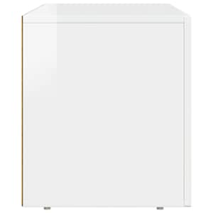 Televizní skříň ELST 80 x 35 x 40 cm Vysoce lesklá bílá - obrázek 6